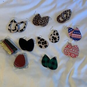 Leopard and Plaid Earring Set